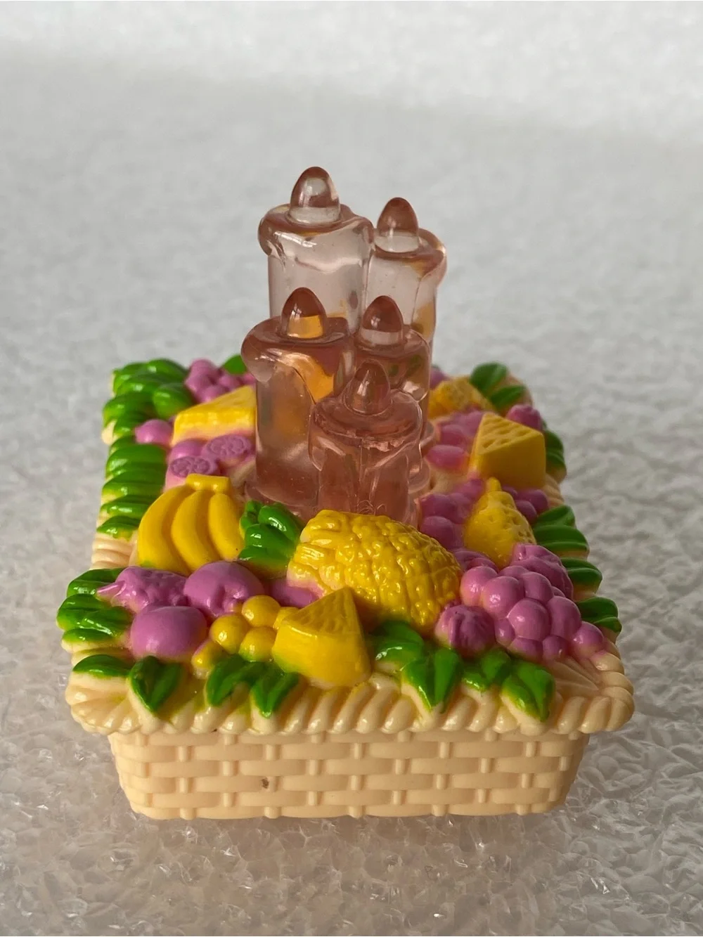 Vintage BARBIE Mattel 1999 Toy Light Up Candle Fruit Cake Centerpiece - Works